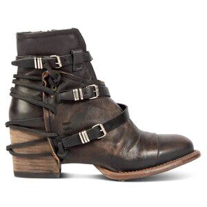 Freebird by Steven Crue Brown Distressed Leather Ankle Boots